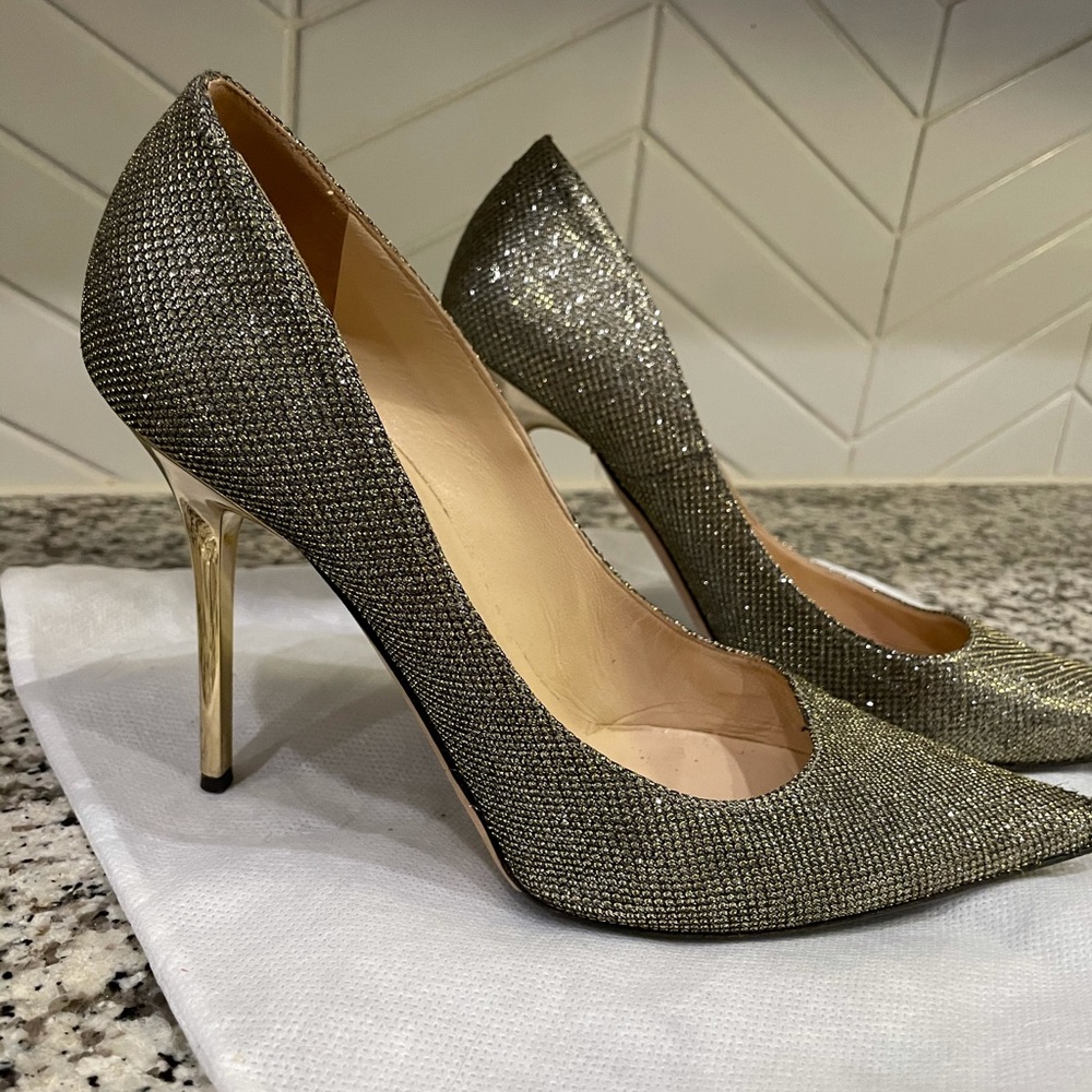 Jimmy Choo Love 85mm glitter pumps